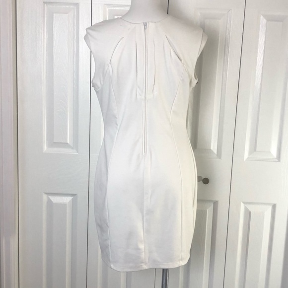 Ruby Rox Cream Colored Lined Sleeveless Dress with Gold Beads. Size 13 - Picture 3 of 12